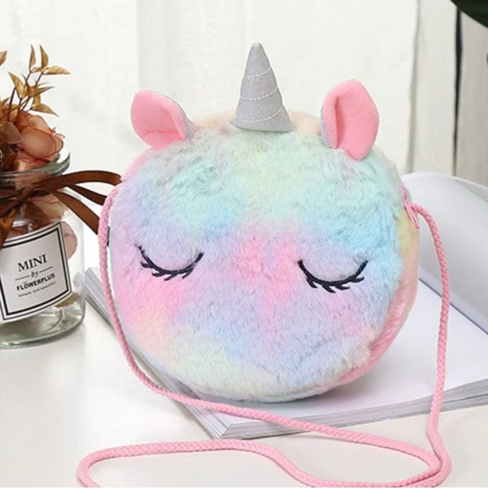NWT Unicorn Plush Crossbody Bag